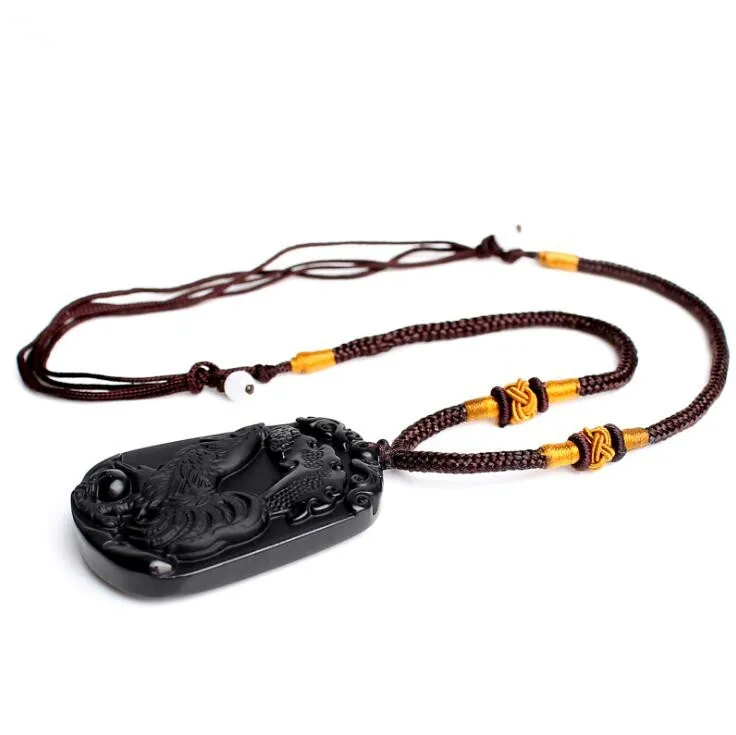 Фото Natural Black Carved Chinese zodiac chicken Obsidian amulet necklace pendants fine for women and men Украшения и аксессуары Natural Black Carved Chinese zodiac chicken Obsidian amulet necklace pendants fine for women and men Украшения и аксессуары