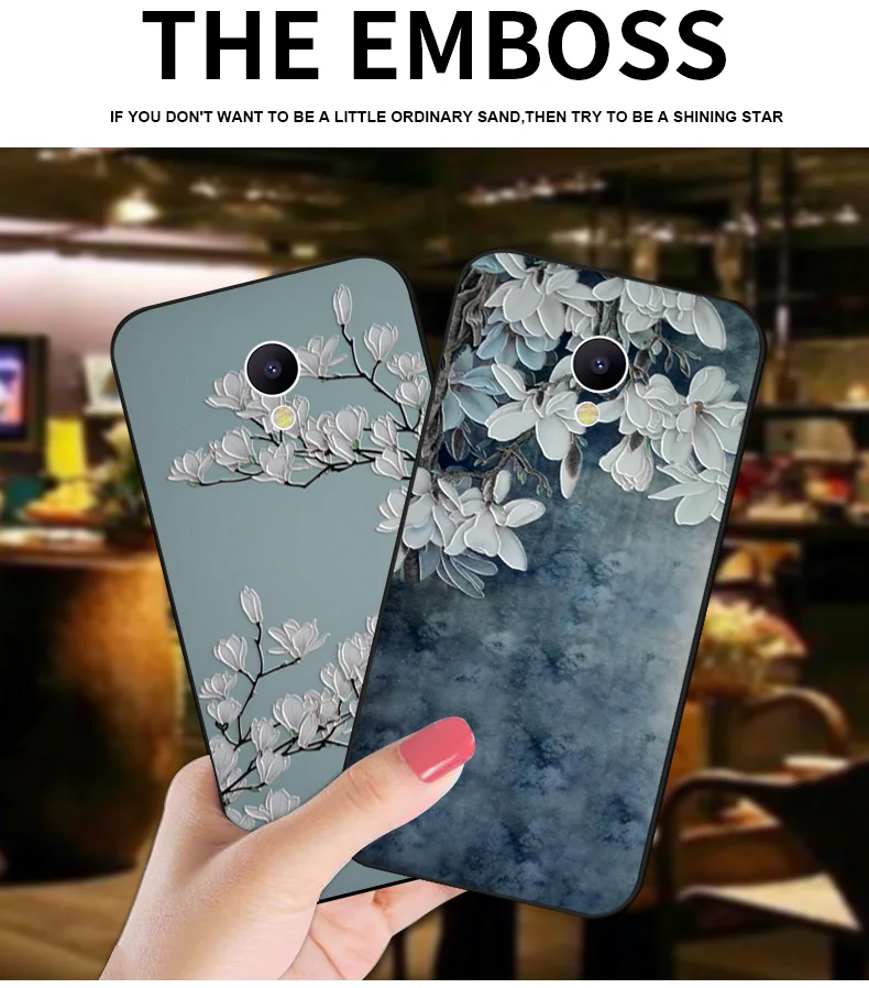 3D рельефный чехол с цветами для Meizu M2 M3 Mini M5 M6 Note M5S M6S M5C A5 роскошный мягкий черный чехол с цветами для Meizu M3 Max MX6
