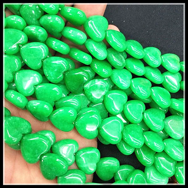 green jade 28 шт. Натуральный Сердолик Натуральный Полудрагоценный камень в форме сердца 14 мм драгоценный камень струны 15,5 дюймов Малахит унакит розовый квартз - Цвет: green jade