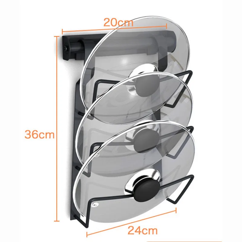 Cover Rack With Bar 304 Черная кухонная полка из нержавеющей стали, кухонная полка из нержавеющей стали с баром, горшок Сделай Сам ложка нож приправа полка для тарелок - Цвет: Cover Rack With Bar