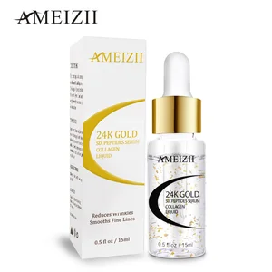 Сыворотка с гиалуроновой кислотой AMEIZII, сыворотка с пептидами, 24 к золотом, против морщин, Омолаживающая, укрепляющая, увлажняющая, отбеливающая