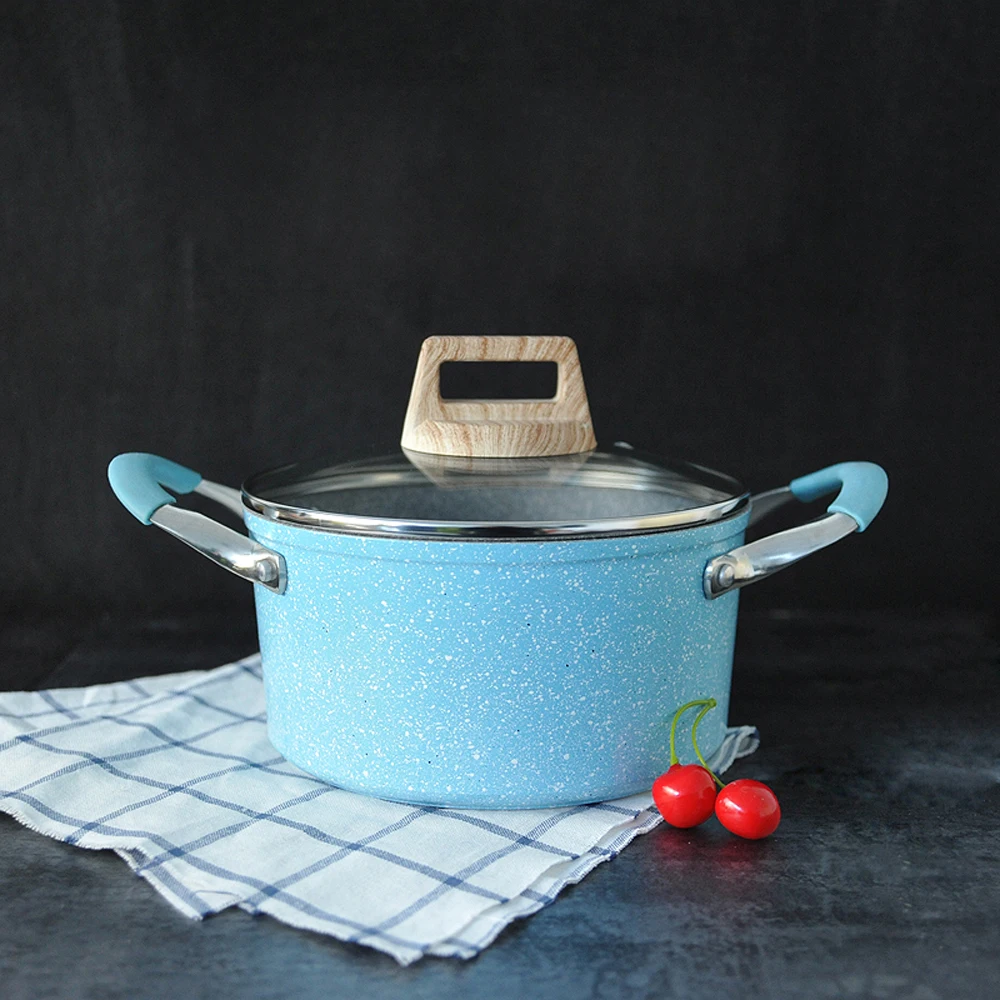 

20cm Non-Stick Rice Pot Tail Single Rice Stone Soup Pot Creative Handmade Cooking Tools Transparent Kitchen Supplies TG98