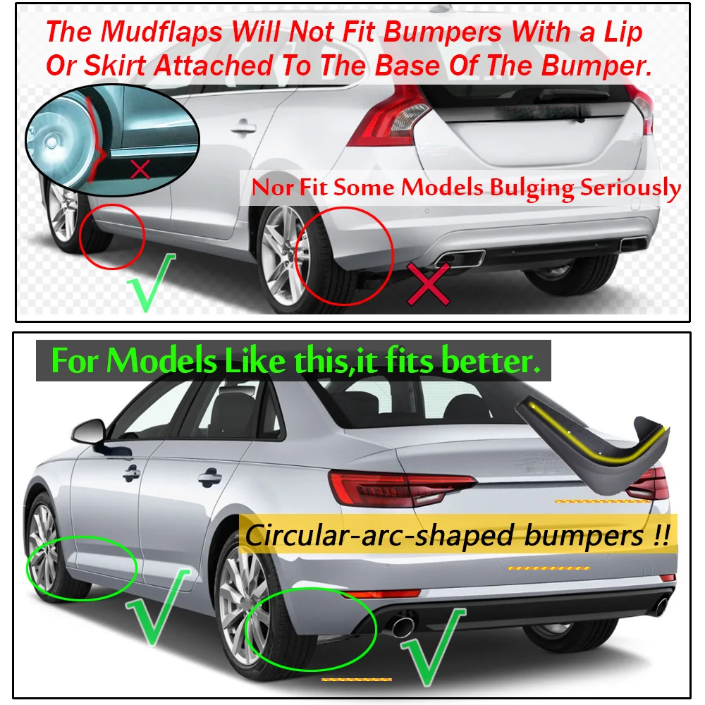 Set Universal Mudflaps Mud Flaps Splash Guards Mudguard For Peugeot FIAT Citroen VW AUDI KIA Buick Renault Ford Mazda 2 3 4 5 | Автомобили