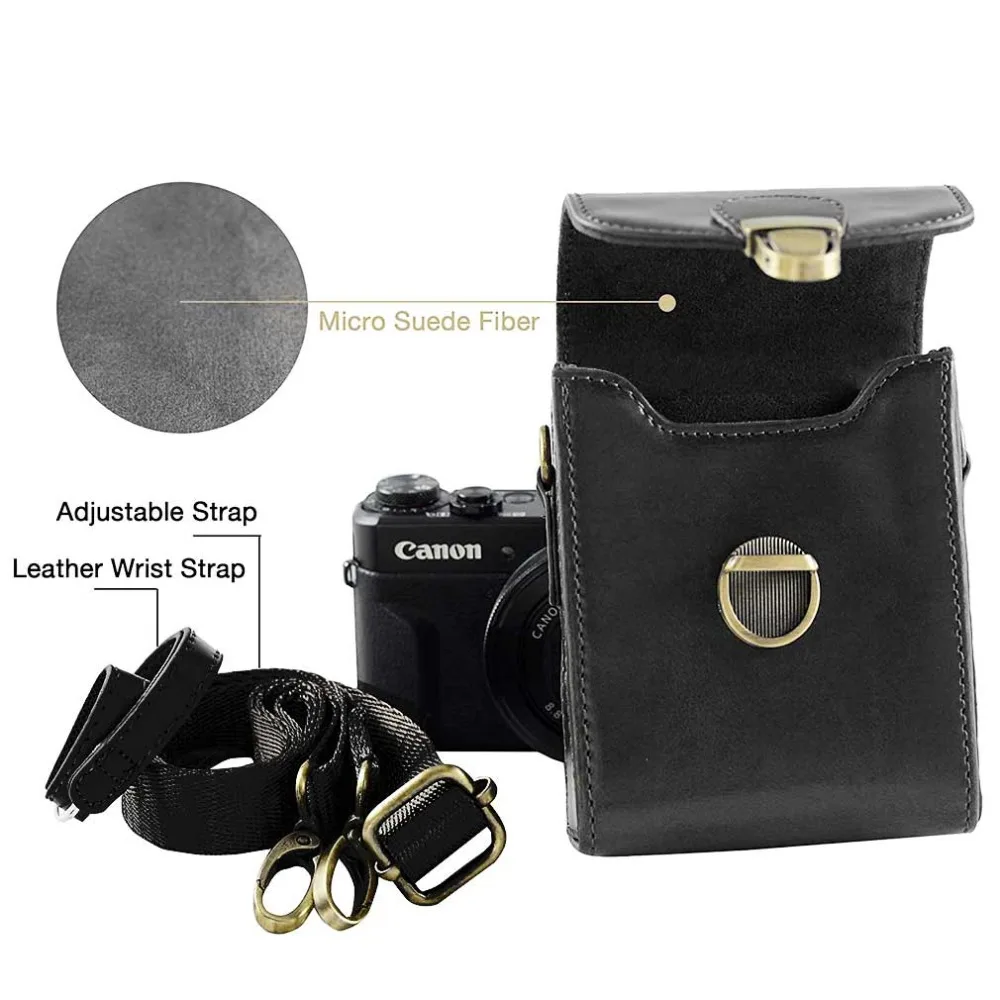 Чехол для камеры из искусственной кожи с ремешком Sony RX100 VII M7 RX100VI M6 RX100VA M5A RX100V RX100IV