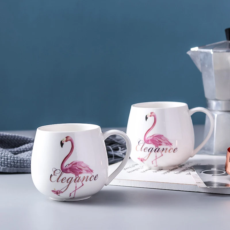 Creative Ceramic Cup Advertising Promoting Flamingo Gift Series Coffee Milk Mug 320ml | Дом и сад