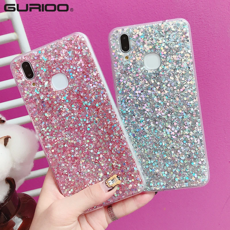 Gurioo силиконовый Блестящий Мягкий чехол с блестками для Huawei Nova 2 2S 3 3i P8 P9 P10 P20 PSmart Plus