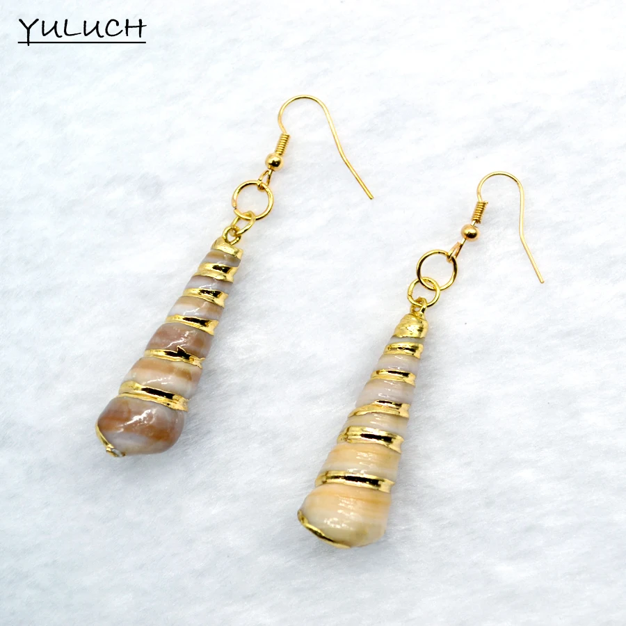 Женские свадебные и вечерние серьги-раковины золотистого цвета корейский стиль |