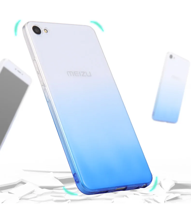 Мягкий силиконовый чехол из ТПУ градиентного цвета для Meizu U10 U20 MX5 MX6 Pro 6 7 M15 M16 Plus 6T 2