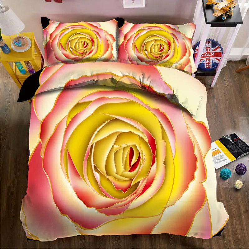 3D Lily Luxury Bedding set winter Double King Queen size Bedsheet Duvet cover Pillowcases | Дом и сад