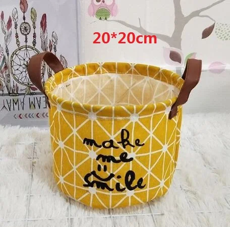 20x20cm Большая складная корзина для хранения белья для игрушек органайзеры холщовая ткань детская корзина для белья детская корзина для хранения игрушек сумка для хранения - Цвет: 20x20cm