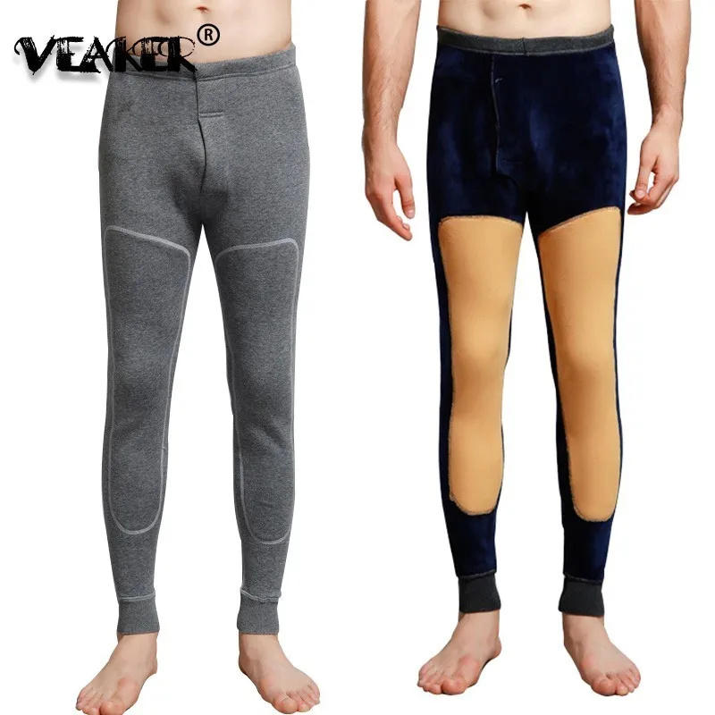 2018 мужские теплые кальсоны термобелье Серые колготки зимние Бархатные флисовые