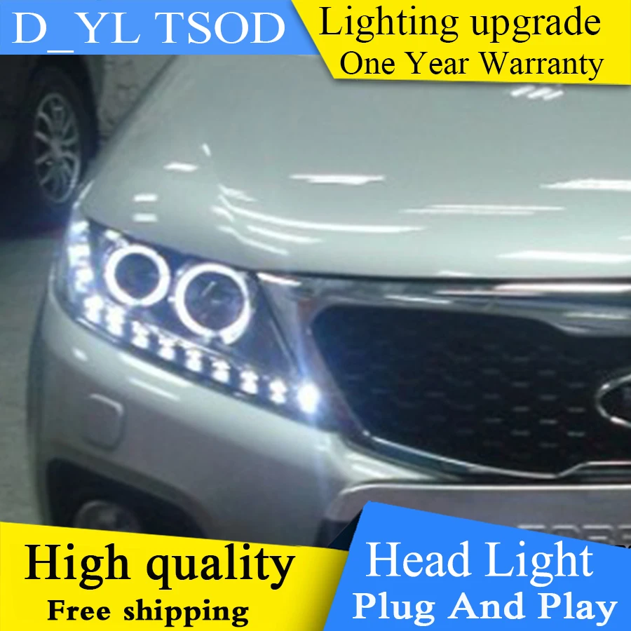 DY_L стайлинга автомобилей Для Sorento фары 2011 2012 2013 светодиодный задний фонарь DRL Bi Xenon