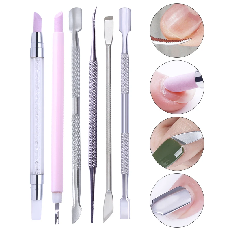 Cuticle Remover Pusher Fork Finger Dead Skin Nail Edge Cleaner Stainless Steel Manicure Pedicure Art Tool | Красота и здоровье