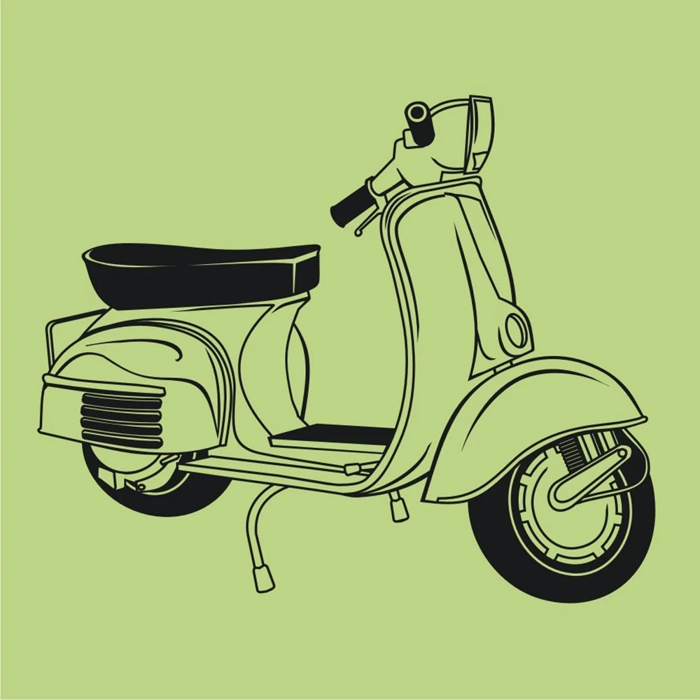 Vespa спальня с настенными наклейками арт-скутер Ретро Vespa стикер гостиная комната для отдыха мод мотоцикл стикер стены s Декорирование Интерьера дома Z244