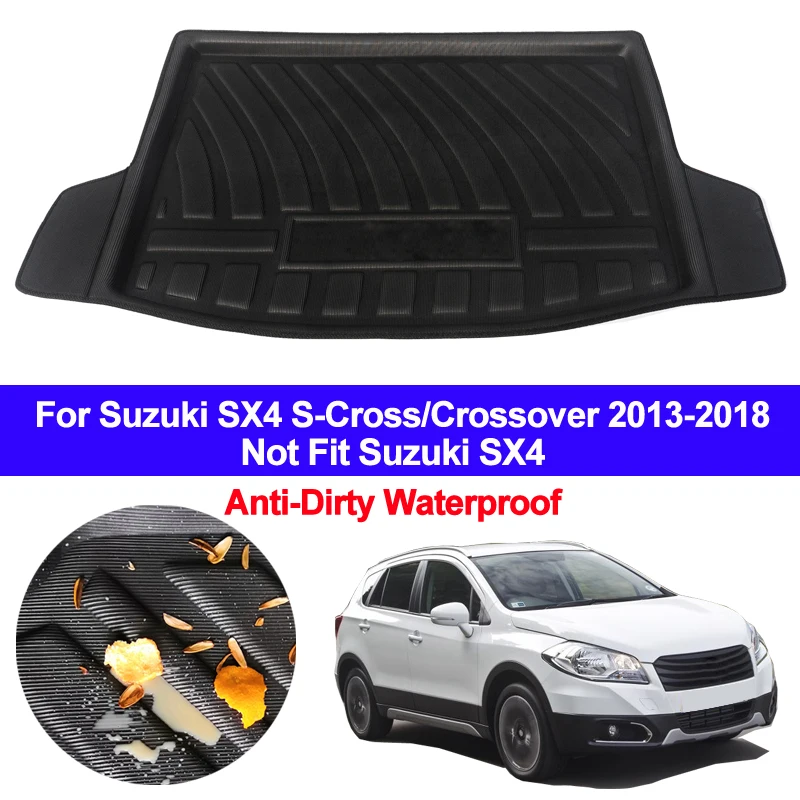 Car Rear Trunk Mat Cargo Tray Boot Liner Carpet Protector Floor Mats For Suzuki SX4 S-Cross / Crossover 2013- 2015 20162017 2018