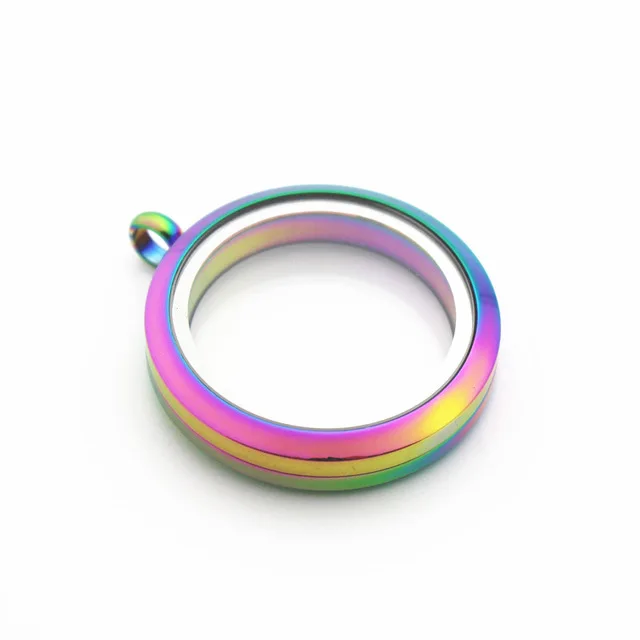 Смешанные цвета Простой плавающий медальон с подвесками 316L нержавеющая сталь