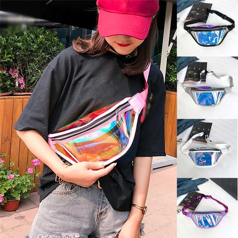 Aelicy Hip Hop Streetwear Waist Pack Laser Beach Bag Men Crossbody Belt Women Joker Riding Running Chest Bags | Багаж и сумки