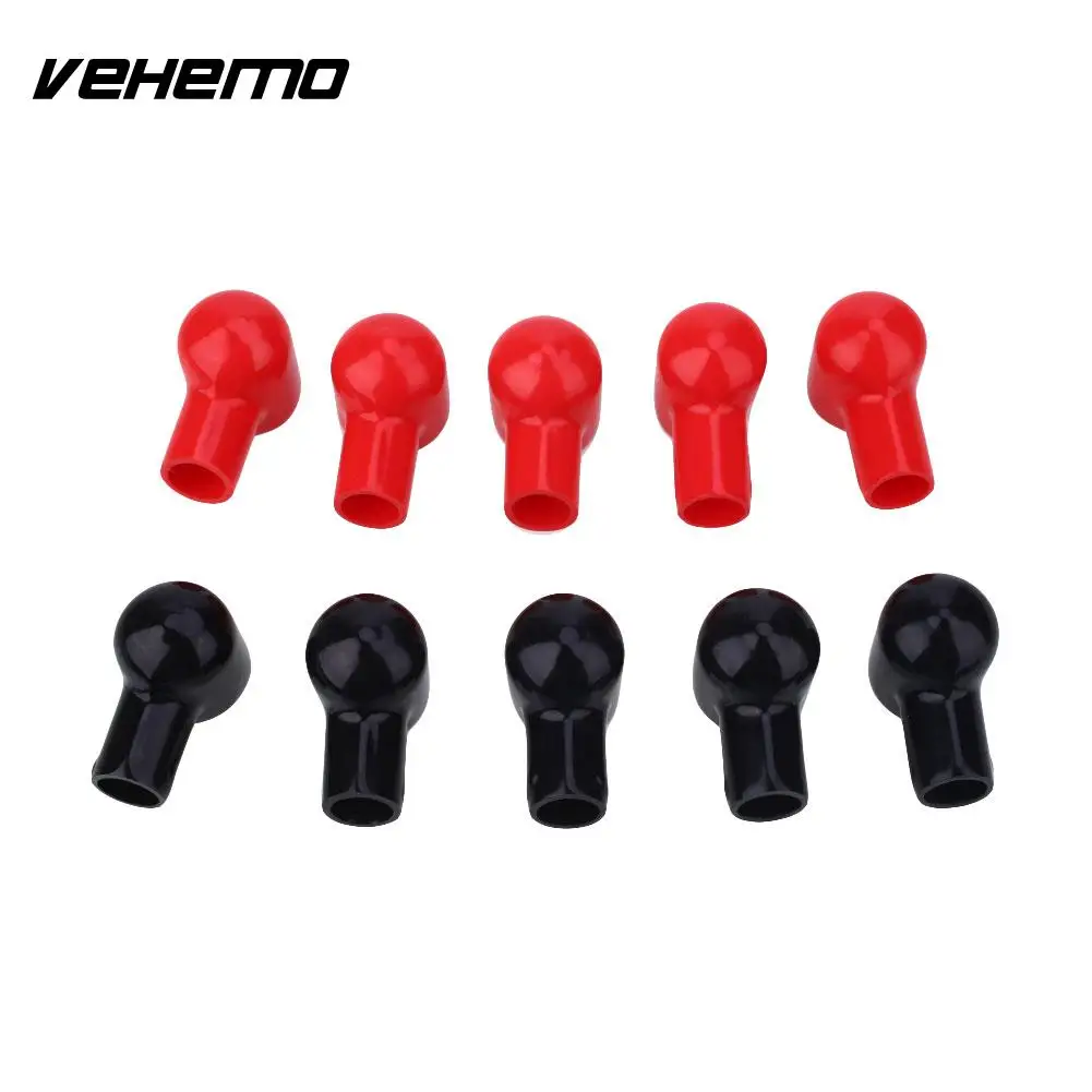 Vehemo 10 шт. черный, красный батарея терминал загрузки резиновая изоляционная крышка инструмент 20x12 мм
