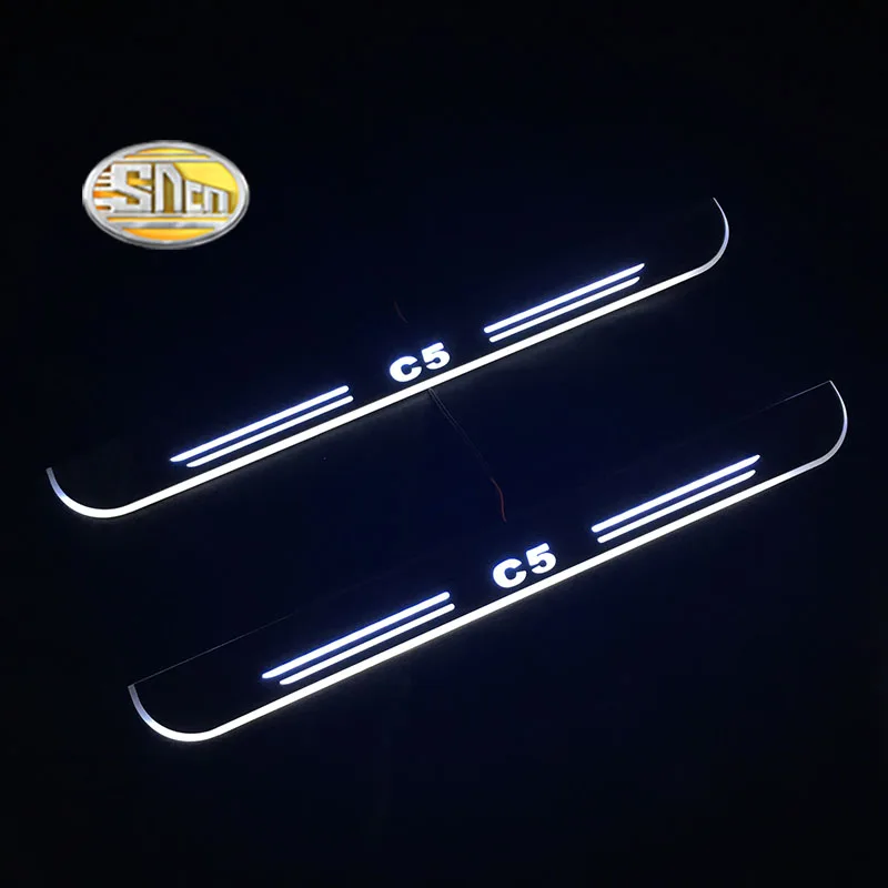 SNCN Led порог двери для Citroen C5 потертости педали износостойкий вежливость мигающие