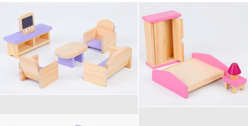 Большой размер DIY игрушки Кукольный дом большие аксессуары миниатюрная мебель деревянный кукольный домик Модель Игрушки для девочек Подарочная комната для макияжа