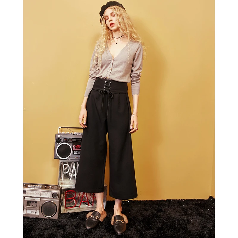 Женские облегающие брюки ELFSACK Повседневные вязаные длиной до щиколотки с