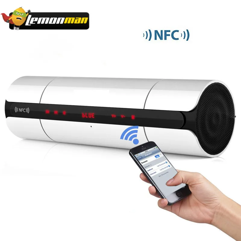 Портативный мини динамик LemonMan Hi Fi Bluetooth беспроводная стереоколонка с сенсорным NFC