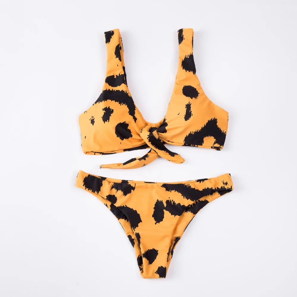 Женский сексуальный бикини с высокой талией купальник галстуком бабочкой