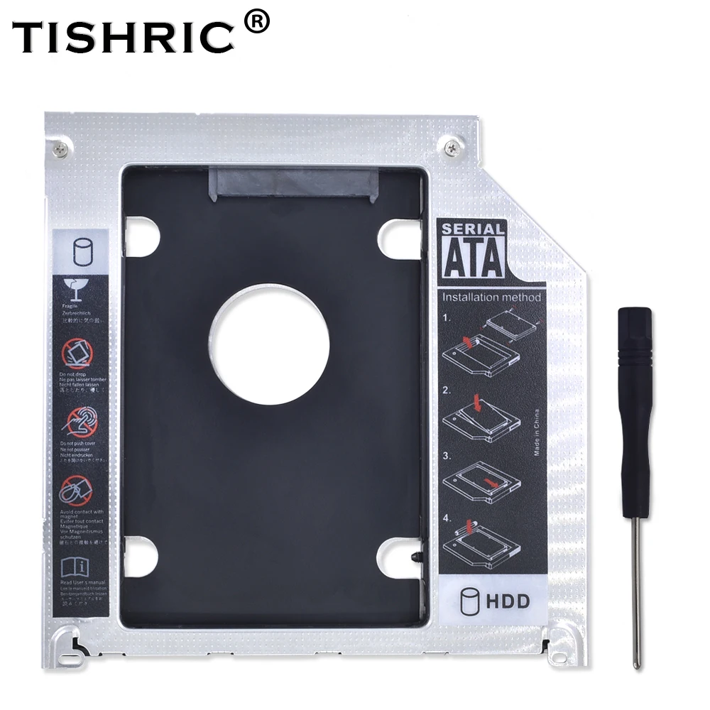 TISHRIC алюминиевый 2-й HDD Caddy 9,5 мм SATA 3,0 Optibay SSD корпус HDD корпус для Apple Macbook Pro Air 1" 15" 1" SuperDrive