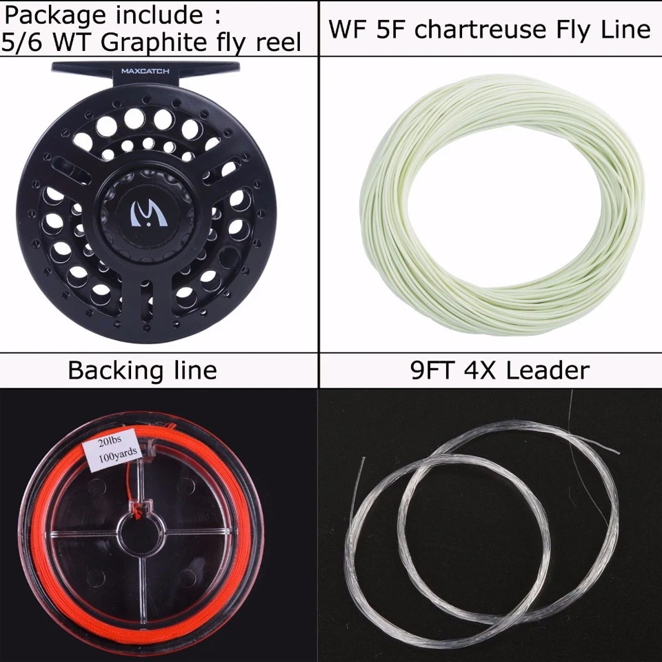 Maximumcatch 3/4WT &amp 5/6WT пластиковая катушка для нахлыстом комбо большая беседка