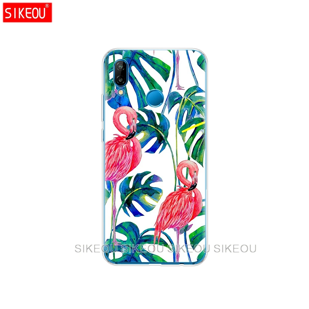 Силиконовый чехол для телефона Huawei P20 P7 P8 P9 P10 Lite Plus Pro 2017 P Smart 2018 Фламинго зеленые