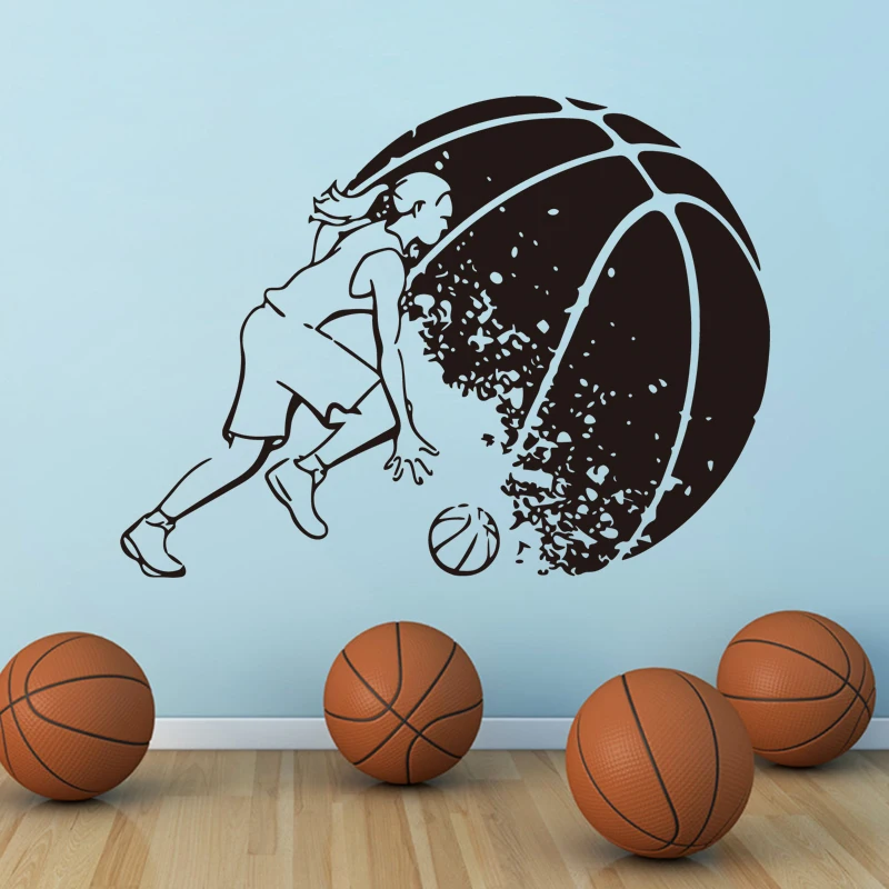 Художественный дизайн украшение для дома ПВХ женский баскетбольный игрок