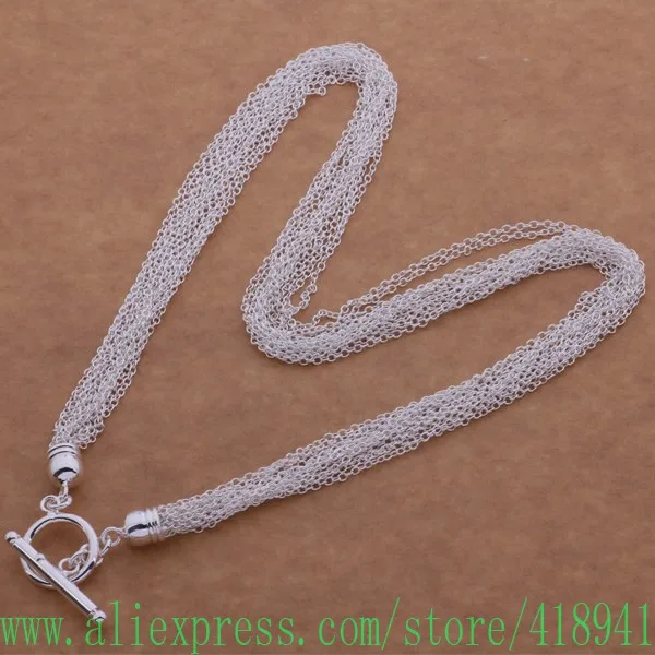 Ожерелье с серебряным покрытием модные ювелирные изделия многолинейное