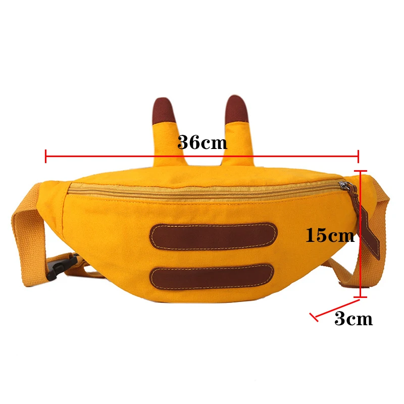 Cartoon Waist Bag For Women Cute Girl Crossbody Bag Casual Canvas Ladies Chest Shoulder Bags Handy Banana Fanny Pack Female