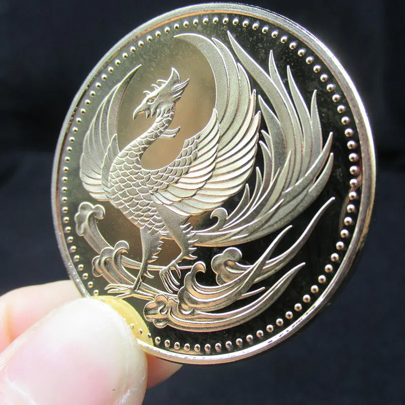 Новинка 2019 японская Золотая Хризантема Феникс металлические монеты сувенир