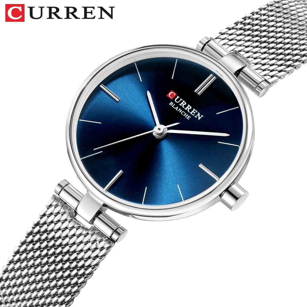 

CURREN Simple Elegant Quartz Watches for Women Stainless Steel Mesh Wristwatch Ladies Dress Bracelet Watch Female Clock Gift