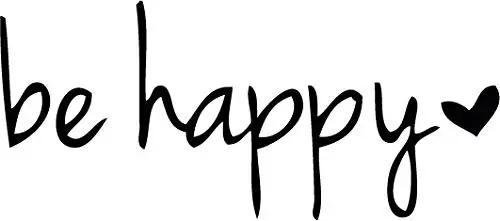 

Decalgeek Be Happy Sticker Decal Notebook Car Laptop 6" (White)