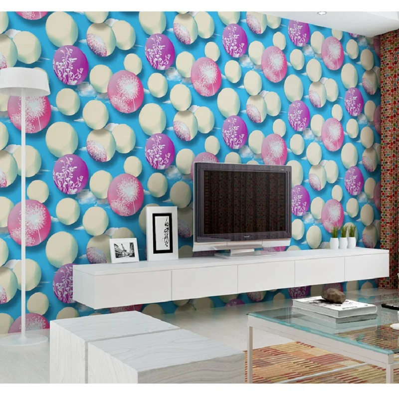 Обои красочные Пузырьковые Текстурированные Настенные покрытия винтажная