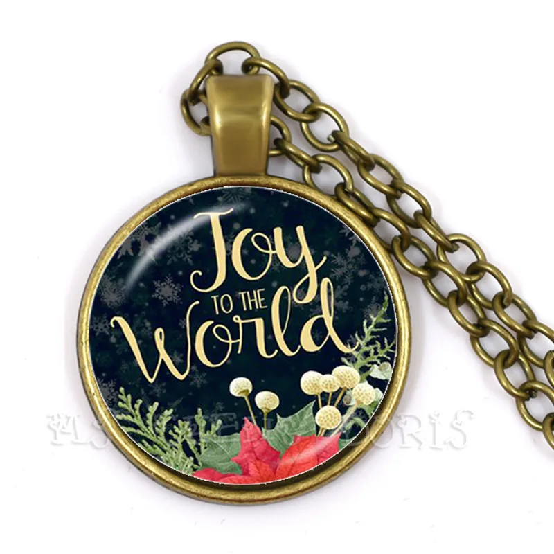 

Мода Joy To The World Цитата Писания ювелирные изделия для женщин мужчин христианские вера подарки Библейский стих 25 мм стеклянный купол ожерелье