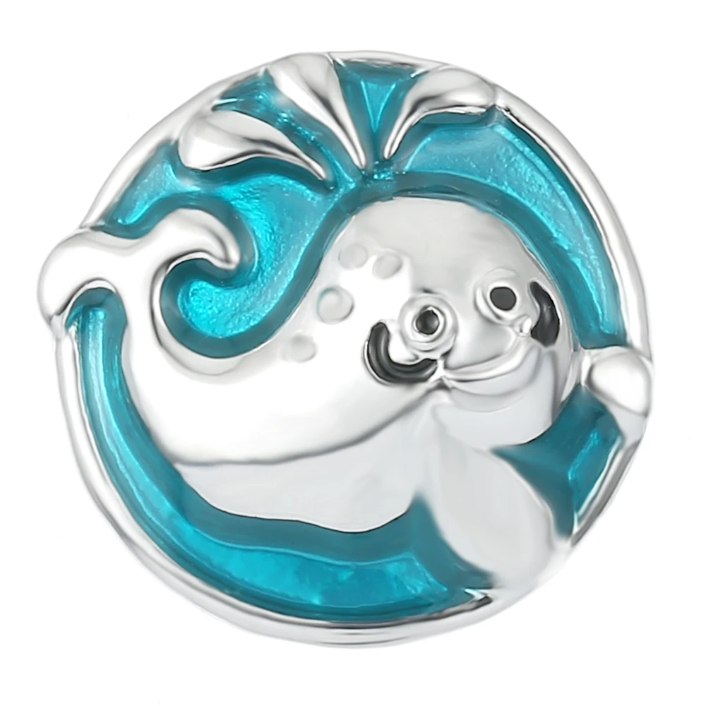 Legenstar 18 мм кнопка Dolphin Snaps синяя эмалированная коллекция для женщин кнопки сделай