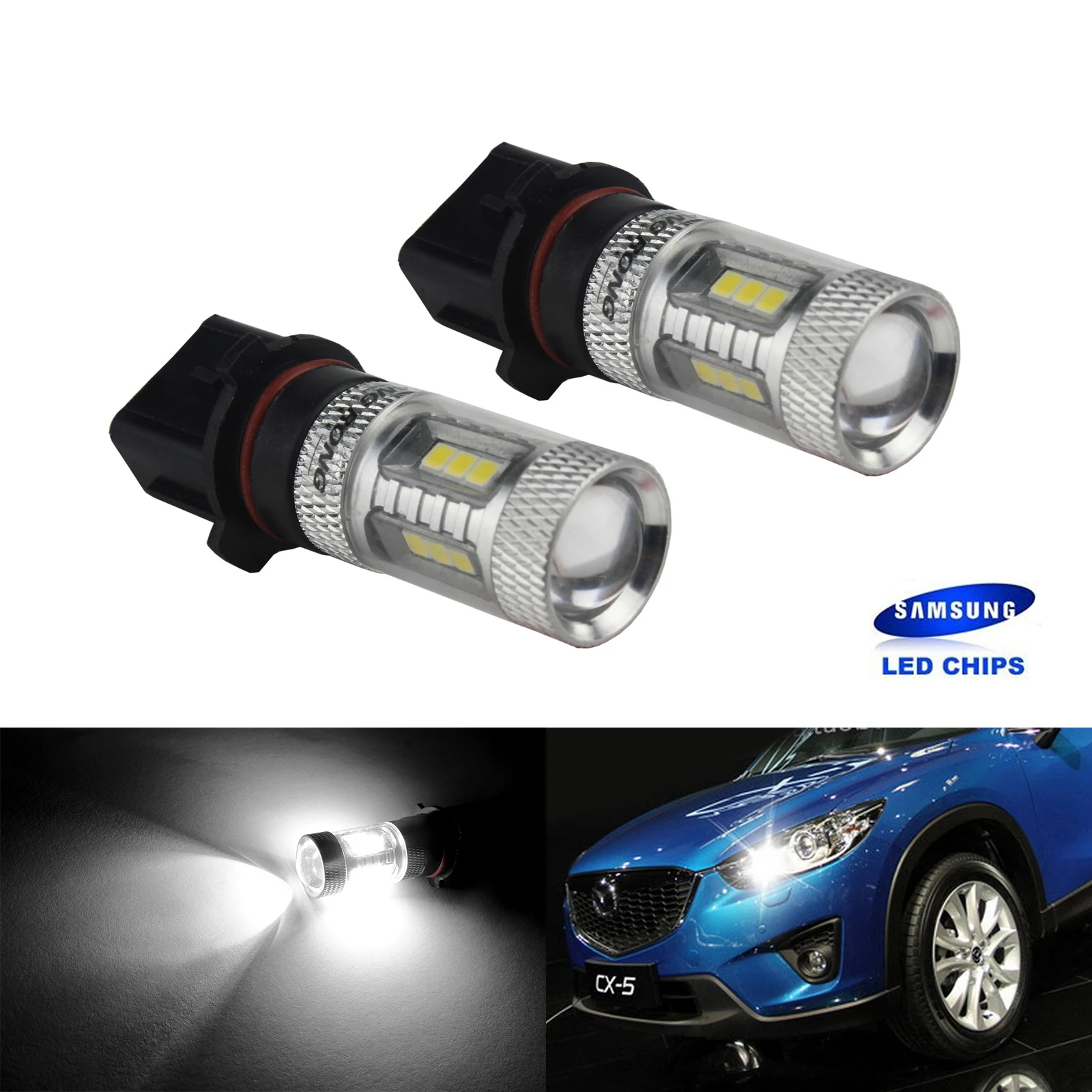 ANGRONG 2 шт P13W PSX26W SAMSUNG 15 SMD светодиодный противотуманный дневной боковой светильник для Audi A4 B8 2008
