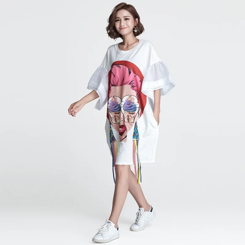 NYFS 2020 новое летнее платье Свободное длинное с рисунком красоты женское принтом Vestidos Robe Elbise|Женские платья| |