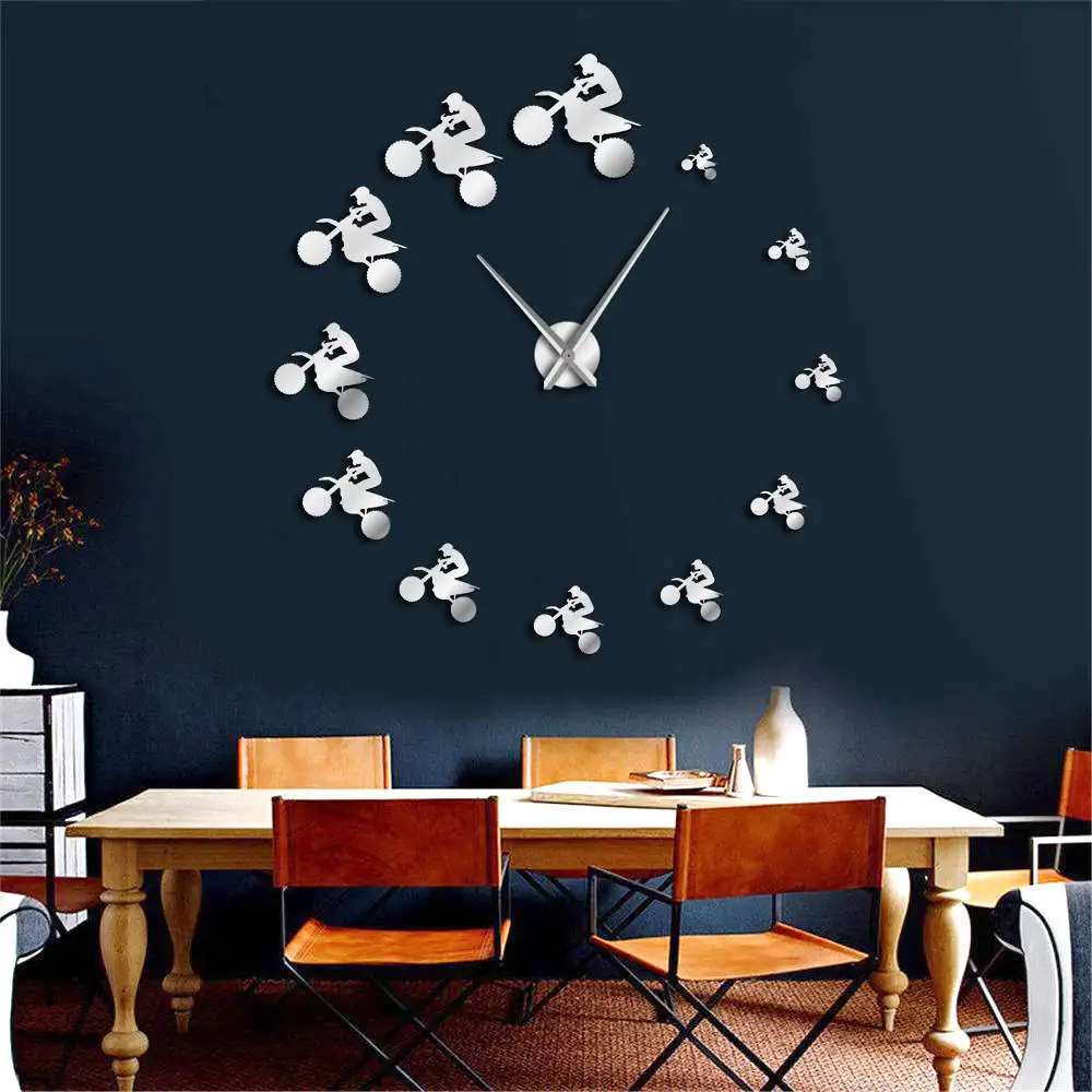 Большие настенные часы сделай сам для мотоциклистов экстремальных видов спорта