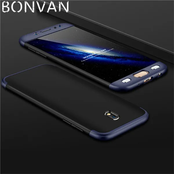 Blue Black Blue BONVAN 3 в 1, полный защитный чехол для samsung Galaxy J7, J5, J3 Pro, J7Pro, жесткий чехол с эффектом потертости для samsung j7, европейская версия, чехол - Цвет: Blue Black Blue