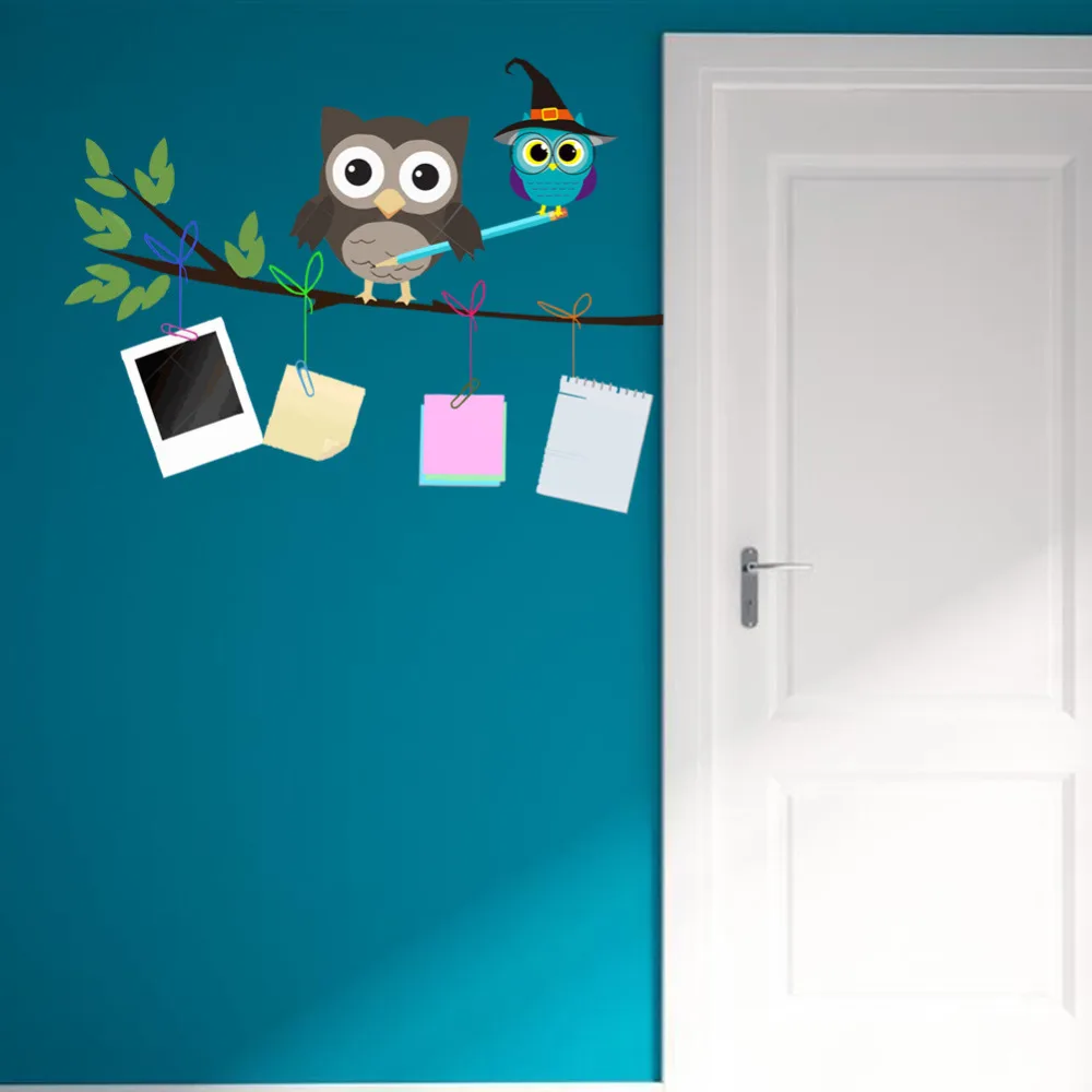 Reomvable наклейки мультфильм сова дети роспись декоративные стены спальни