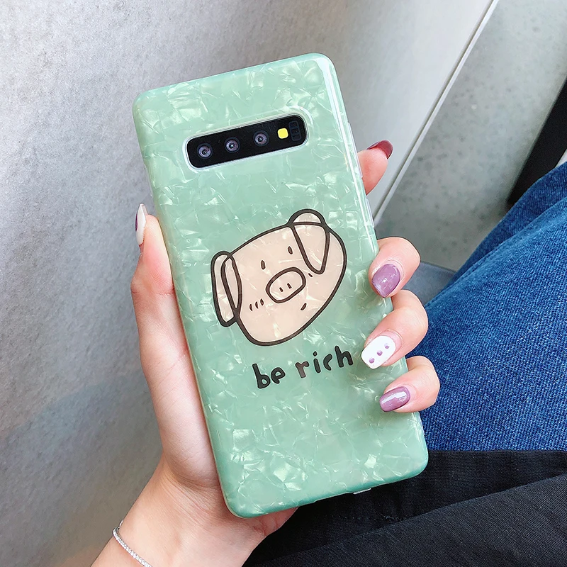 Чехлы YHBBCASES для Samsung Galaxy S8 S9 S10 Plus мягкие чехлы с мультяшным рисунком счастливой