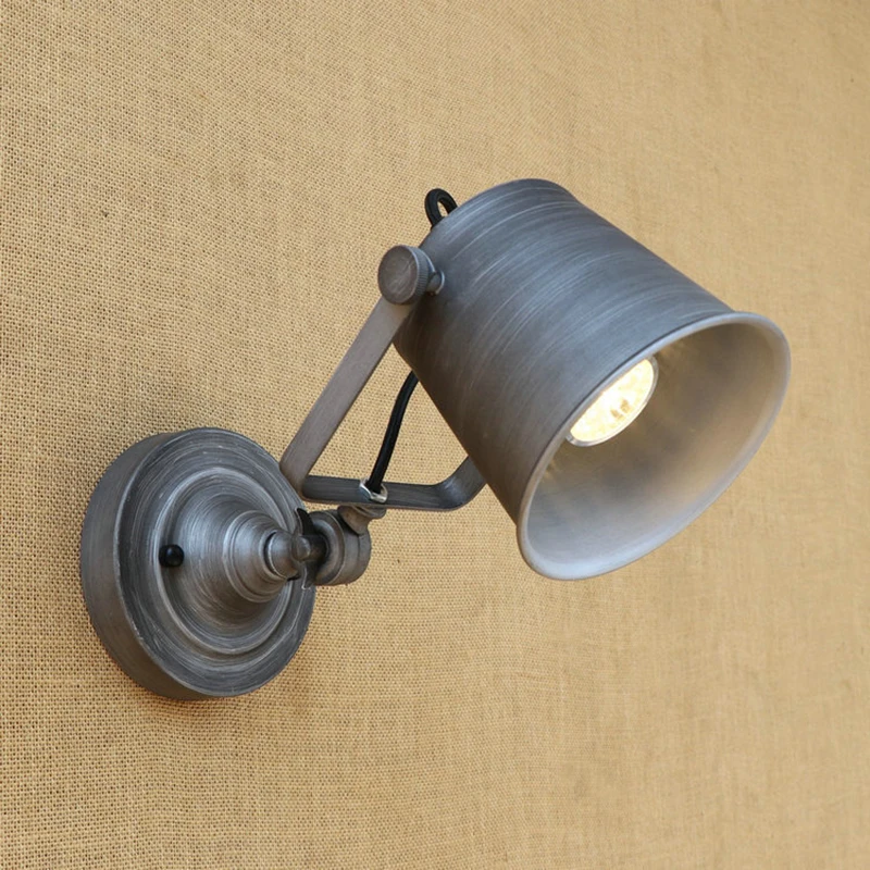 Ретро Винтаж Лофт Промышленные Регулируемые Настенные светильники бра E27 AC 110V 220V