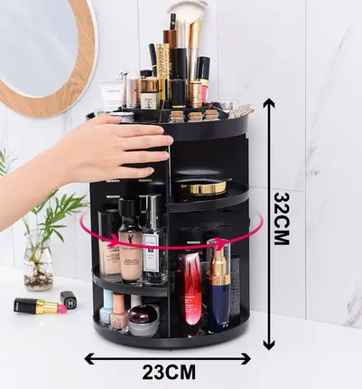 B 360 Вращающийся органайзер для косметики Make Up Table Cosmetic Box - Цвет: B