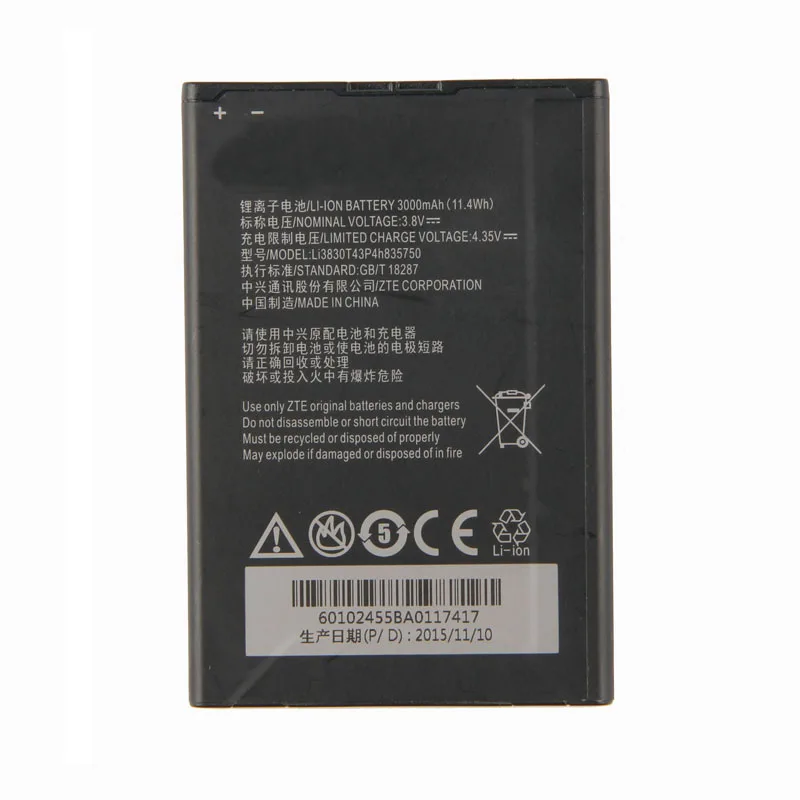 Оригинальный аккумулятор большой емкости Li3830T43P4h835750 для телефона ZTE S291 Grand S2 3000