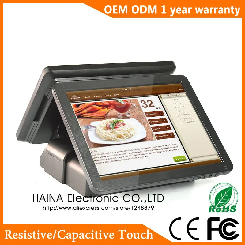Хайна Touch 15 дюймов двойной Экран сенсорный NFC POS терминал | Компьютеры и офис