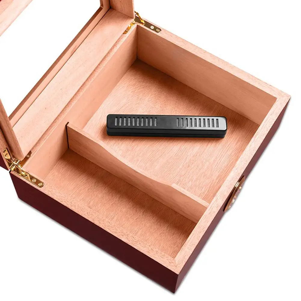 Rectangular Portable Smoking Cigar Humidor Black Color Tobacco Humidifier Tobacco Moisture Strip Cigar Tool Cigarette Box